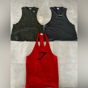Lot of 3 RARE Gym Shark Muscle Tanks Large Almost New